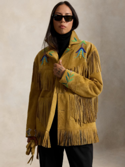 PRL x TÓPA Shimmering Sage Suede Jacket
