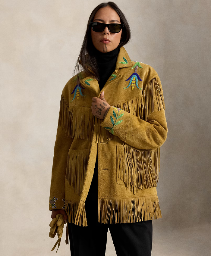 PRL x TÓPA Shimmering Sage Suede Jacket