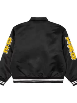 Palace Black Satin Varsity Jacket Back