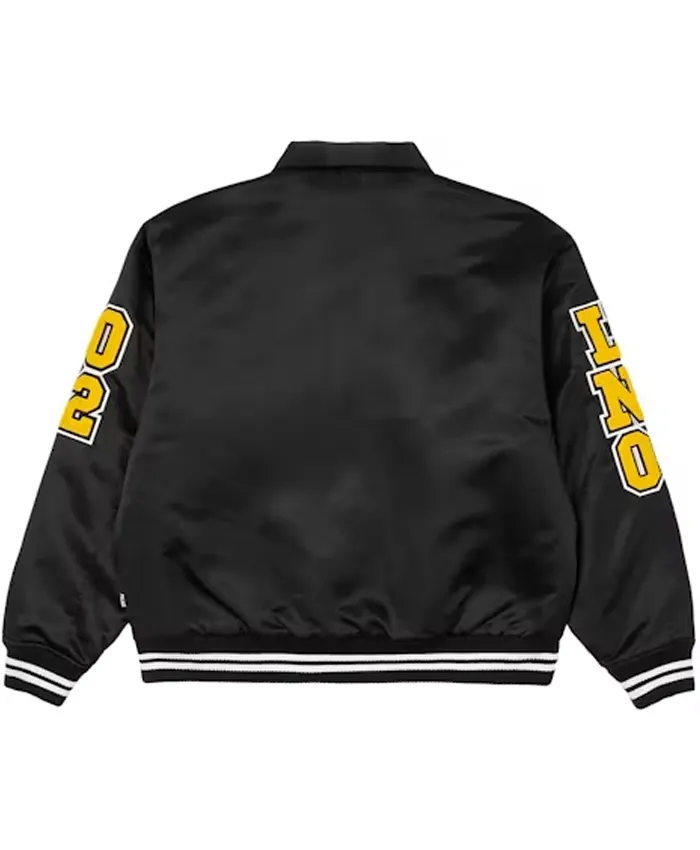 Palace Black Satin Varsity Jacket Back