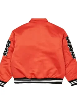 Palace Orange Satin Varsity Jacket Back