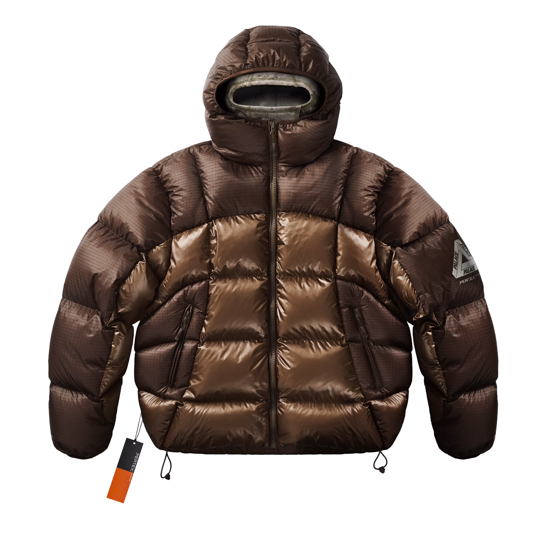 Palace Pertex Balaclava Brown Puffer Jacket