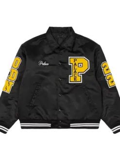 Palace Satin Black Bomber Varsity Jacket
