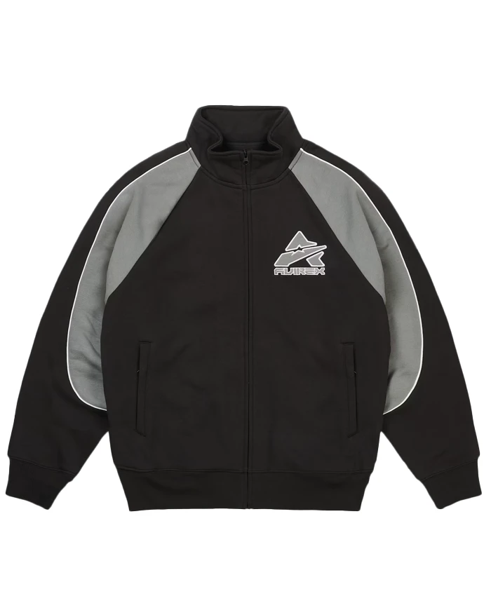 Palace Skateboards x Avirex Fall Winter 2026 Fleece Black Track Top Jacket front view