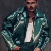 Pedro Sampaio NFL Rio Game Dallas Cowboys vs Baltimore Ravens Green Leather Jacket front view