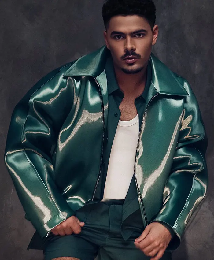 Pedro Sampaio NFL Rio Game Dallas Cowboys vs Baltimore Ravens Green Leather Jacket front view