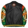 Pelle Pelle MB Classic Soda Club American Black And Green Bomber Leather Jacket back view