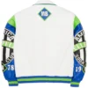 Pelle Pelle MB Classic Soda Club American White And Royal Bomber Leather Jacket back view