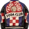 Pelle Pelle MB Soda Club Checkered Purple And Black Leather Bomber Jacket back view