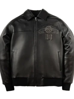 Pelle Pelle True To Our Roots Black Leather Bomber Jacket