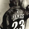 Philadelphia 76ers The King and The Answer Custom James 23 Black Leather Jacket back view
