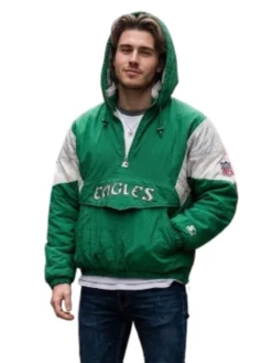 Philadelphia Eagles 80’s green anorak hooded jacket