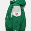 80’s Philadelphia Eagles green hooded jacket with elastic cuffs