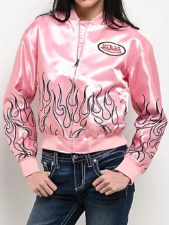 Pink-Von-Dutch-Satin-Bomber-Jacket-For-Women