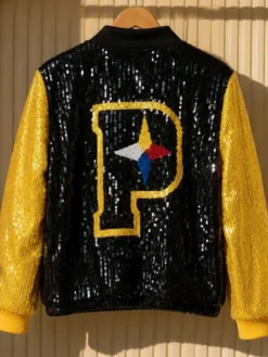 Pittsburgh Steelers Logo Back Sequin Jacket