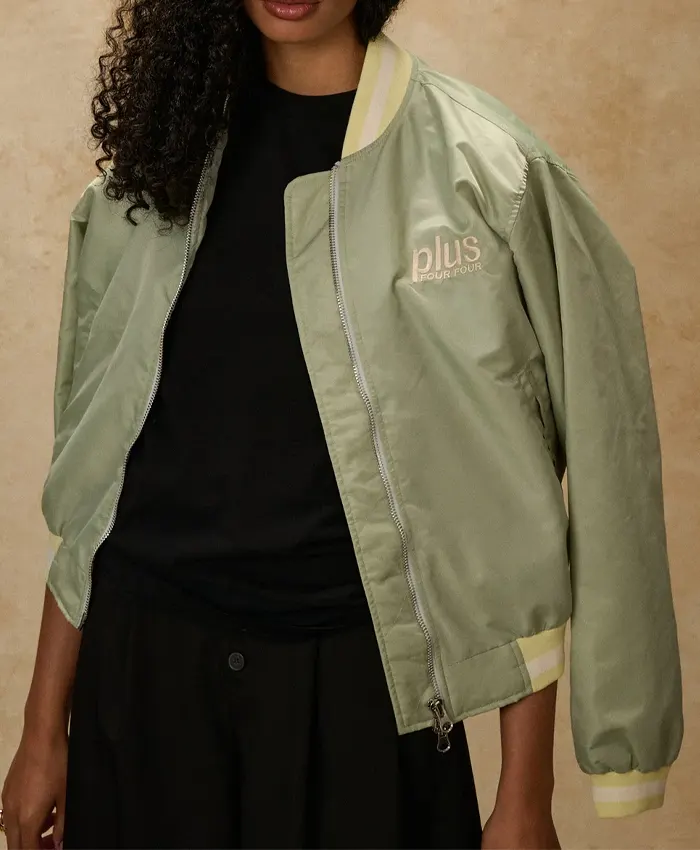 Plus44 Championship Bomber Jacket sage green