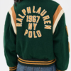 Polo Ralph Lauren Green Wool Varsity Jacket Back