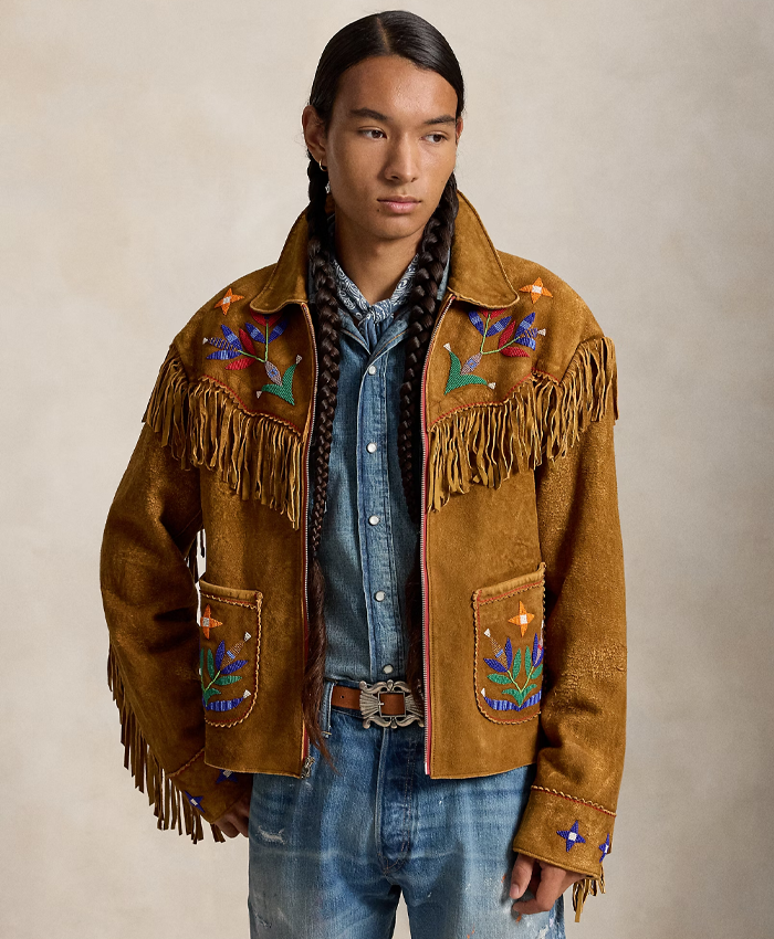 Polo Ralph Lauren x TÓPA Fringe Suede Leather Jacket For Men