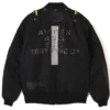 RADIO EVA x AVIREX Classic Flight Black MA-1 Polyester Bomber Jacket back view