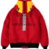 RADIO EVA x AVIREX Classic Flight Polyester Detachable Hood Red MA-1 Bomber Jacket back view
