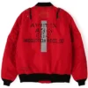 RADIO EVA x AVIREX Classic Flight Red MA-1 Polyester Bomber Jacket back view