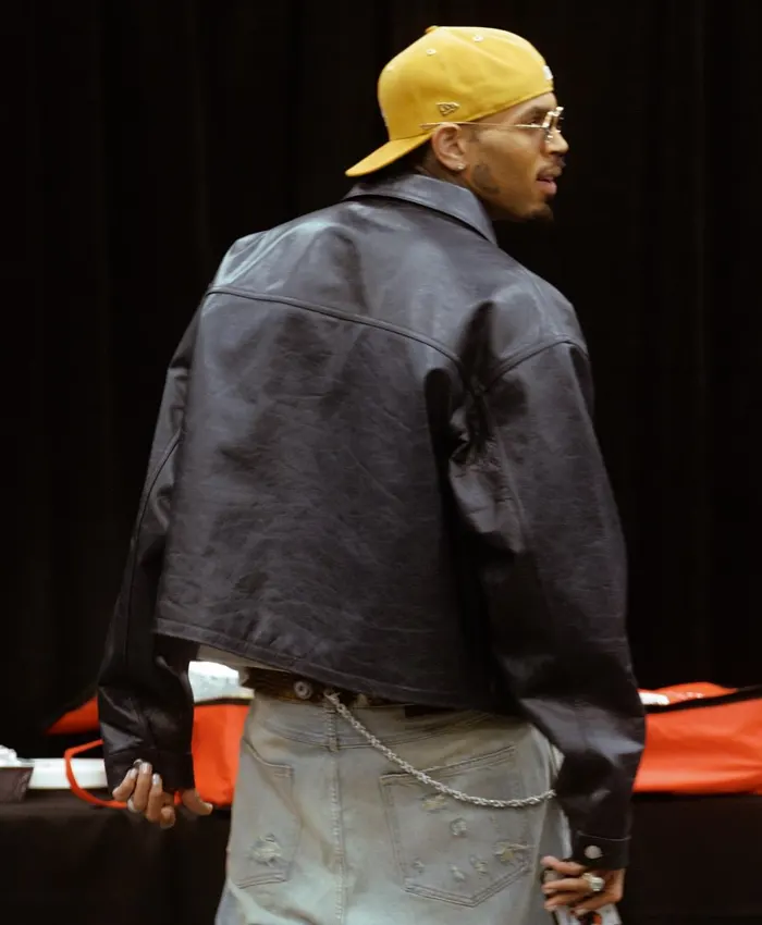 RB Tour Chris Brown Brown Leather Bomber Jacket