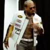 RB Tour Chris Brown Vanson Leathers White and Gold Leather Jacket
