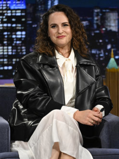 Rachael-Gunn-The-Tonight-Show-Starring-Jimmy-Fallon-2026-Black-Leather-Jacket