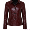 Rachel Green Friends Maroon Leather Jacket