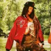 Raised By The Bay Red Bomber Varsity Jacket