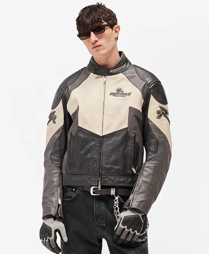 Represent X Belstaff Leather Racing Motorcycle Jacket For Men