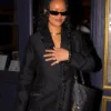 Rihanna 2026 Leaving Business Dinner Paris Thursday Night Black Cotton Jacket front view