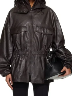 Rihanna The Frankie Shop Carnaby Leather Jacket