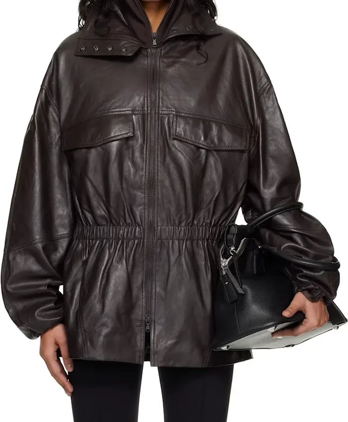 Rihanna The Frankie Shop Carnaby Leather Jacket