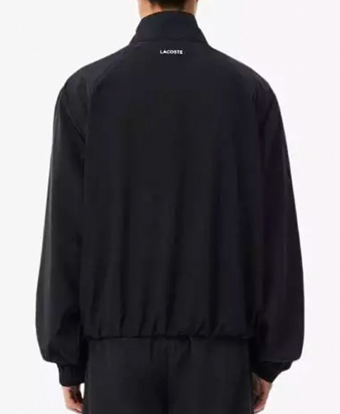 Russian Tennis Player Daniil Medvedev Lacoste Black Polyester Track Jacket back view