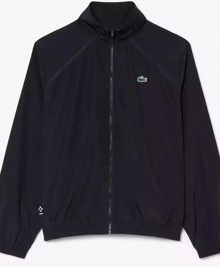 Russian Tennis Player Daniil Medvedev Lacoste Polyester Black Track Jacket front view