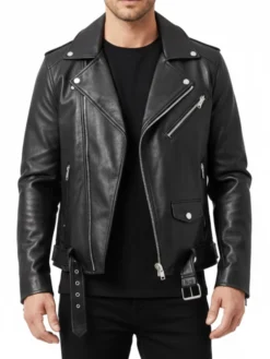 Rustline-Asymmetrical-Zip-Black-Leather-Biker-Jacket-For-Mens