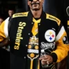 SNF NFL Cowboys vs. Steelers Gameday Snoop Dogg Steelers Varsity Jacket front view