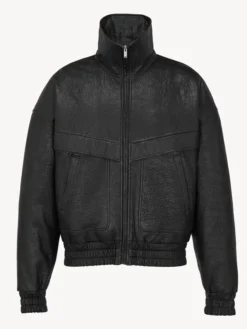 Saint Laurent Martin Cortis Leather Bomber Jacket
