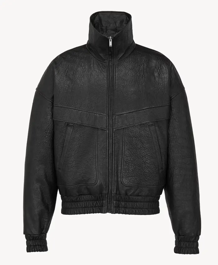 Saint Laurent Martin Cortis Leather Bomber Jacket