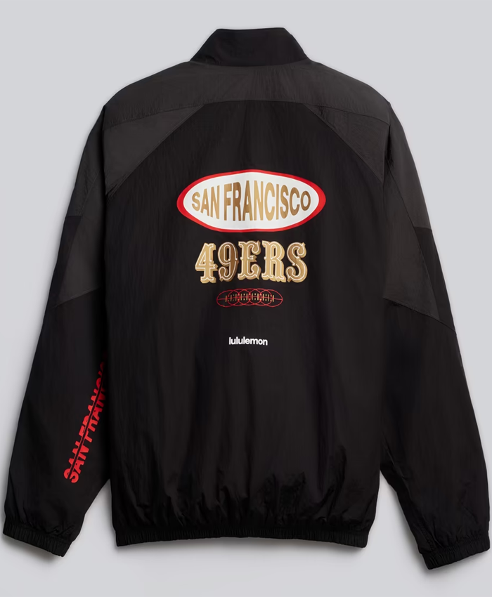 San Francisco 49ers lululemon Men's Black Nylon Oversized Track Jacket