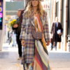Sarah Jessica Parker And Just Like That Plaid Long Coat
