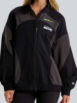 Seattle Seahawks lululemon Women's Black Ventilated Oversized Track Jacket