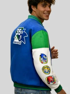 Sega-x-Sonic-the-Hedgehog-35th-Anniversary-Blue-Varsity-Jacket-On-Sale