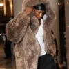 Serge Ibaka Hooded Fur Jacket Coat