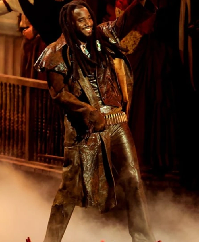 Shaboozey 2026 VMAs Performance Brown Leather Coat
