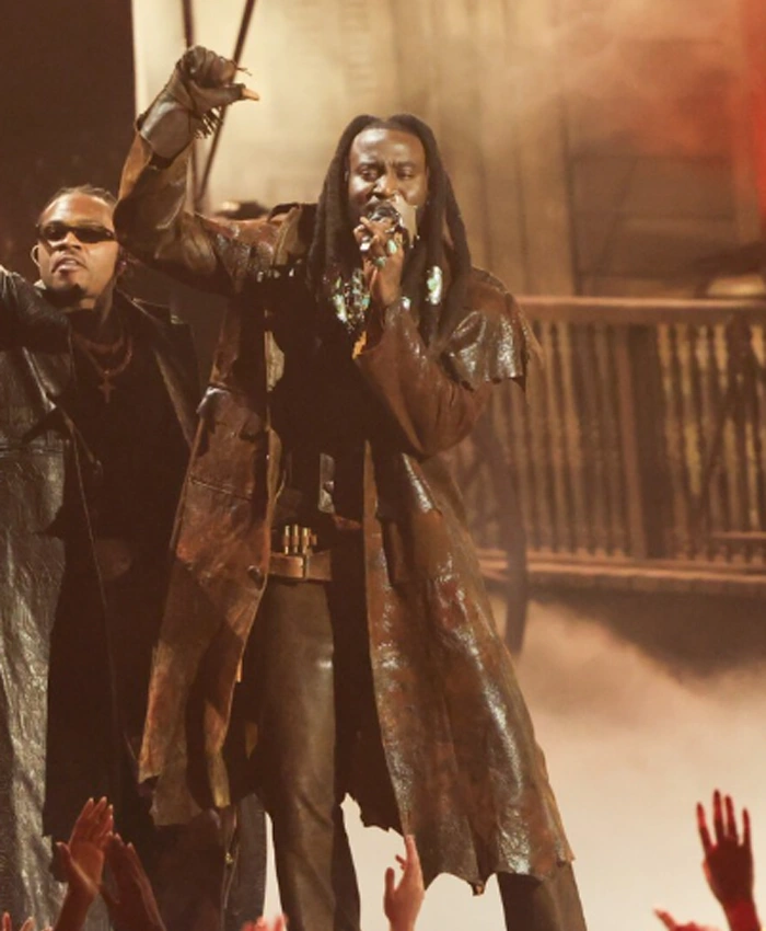 Shaboozey-Performing-Live-On-Stage-MTV-Video-Music-Awards-2026-Brown-Leather-Coat