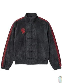 Shadow-The-Hedgehog-Black-Suede-Bomber-Jacket-Front