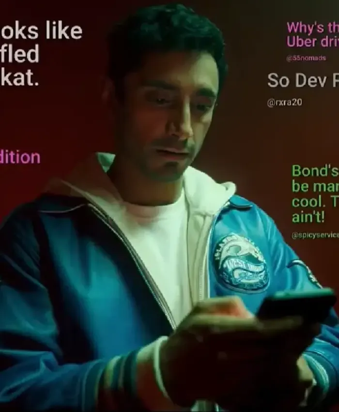 Shah-Latif-Bait-Tv-Series-Riz-Ahmed-Blue-Leather-Varsity-Jacket