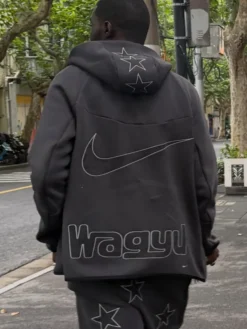 Shanghai-Sheck-Wes-Rocking-Wagyu-x-Nike-Grey-Fleece-Hooded-Full-Zip-Jacket-On-Sale